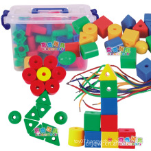 Hotsale kids threading plastic building connector toys